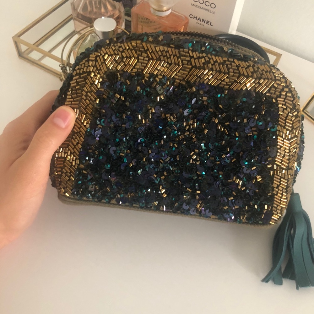 Anthropologie sequined pouch